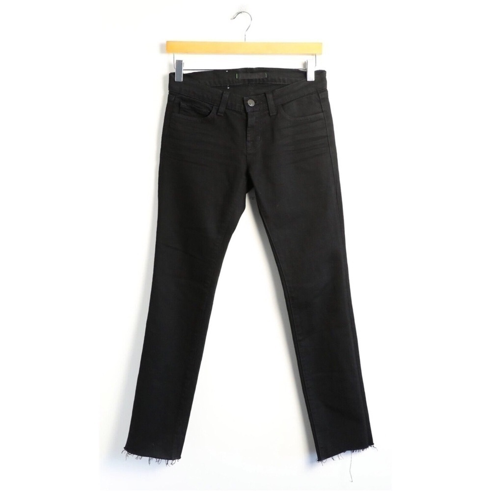 J Brand Theory black Pencil Leg skinny jeans low rise 25 gothic raw hem stretch